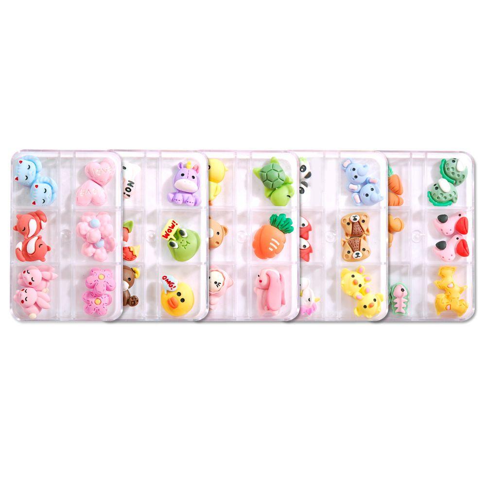 OCEANMAP Phụ Kiện Trang Trí Móng Tay Hình Động Vật Hoạt Hình Xinh Xắn