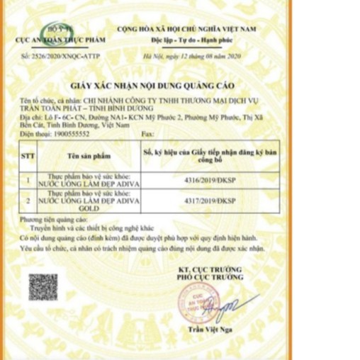 (CHÍNH HÃNG) 01 Hộp Collagen ADIVA NƯỚC 14 lọ/hộp | Thế Giới Skin Care