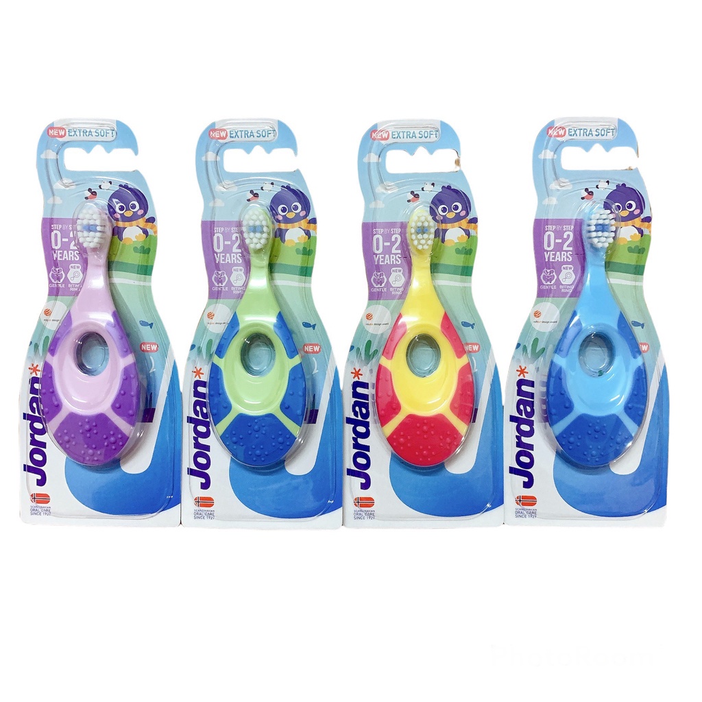 Bàn chải đánh răng em bé / trẻ em lông mềm Jordan Oral Care (Bước 1 - Bước 2 - Bước 3)