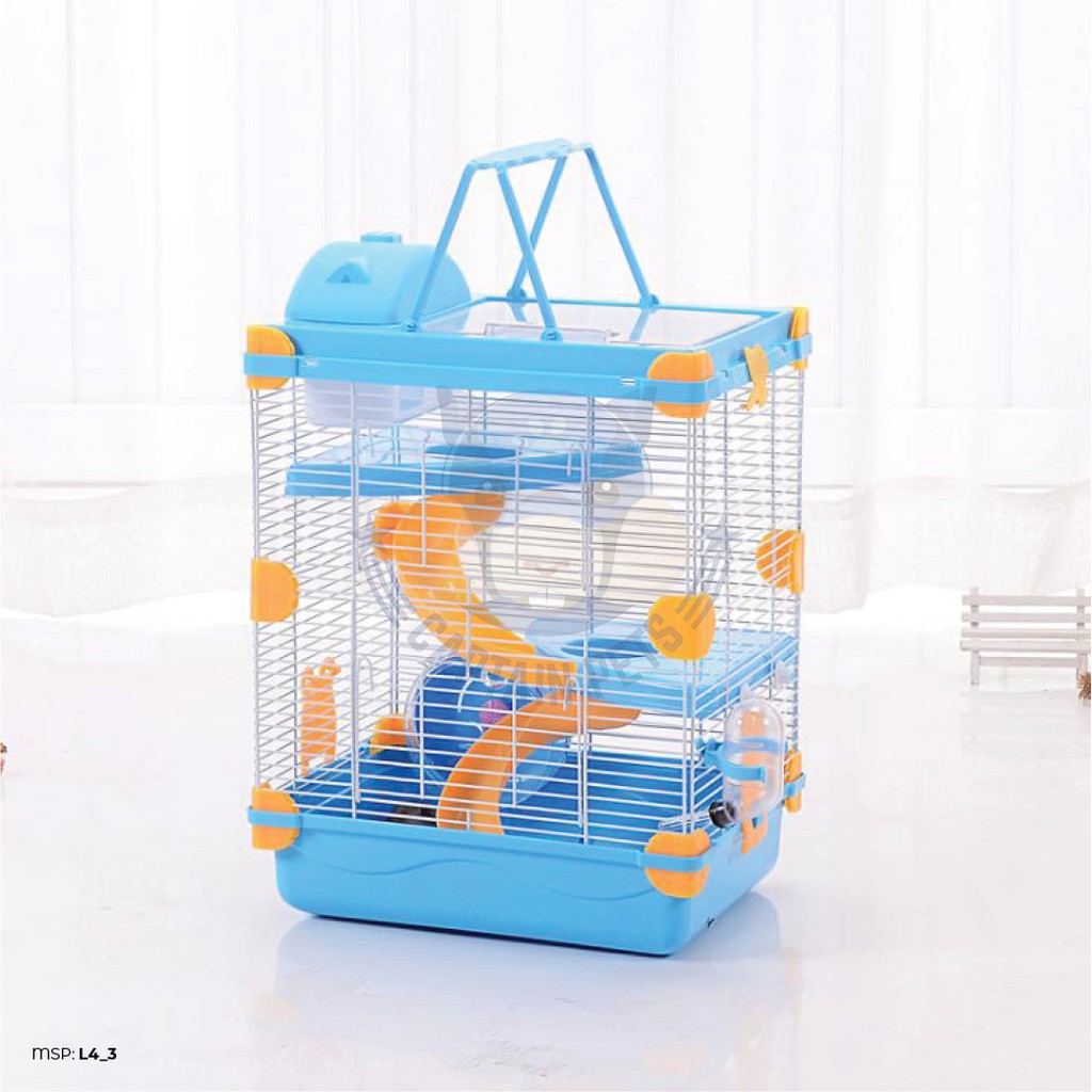 Lồng Hamster nắp kính 3 tầng