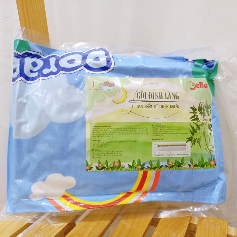 Gối đinh lăng cho bé giúp bé ngủ ngon, giảm giật mình, vỏ gối cotton Thắng Lợi mềm mát