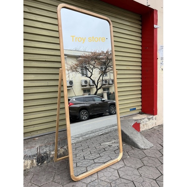Gương toàn thân cao cấp gỗ tự nhiên loại một,gương toàn thân soi dáng cao A335