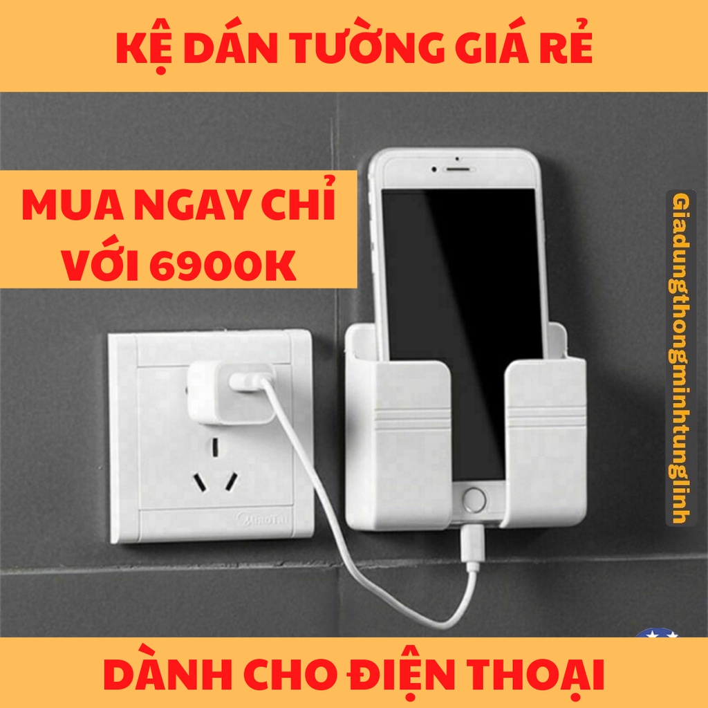 (có Video Review) Kệ Dán Tường Để Điện Thoại,Điều Khiển Remote Xẻ Rãnh V5 Siêu Tiện Lợi - Khay Đựng Điện Thoại Dán Tường