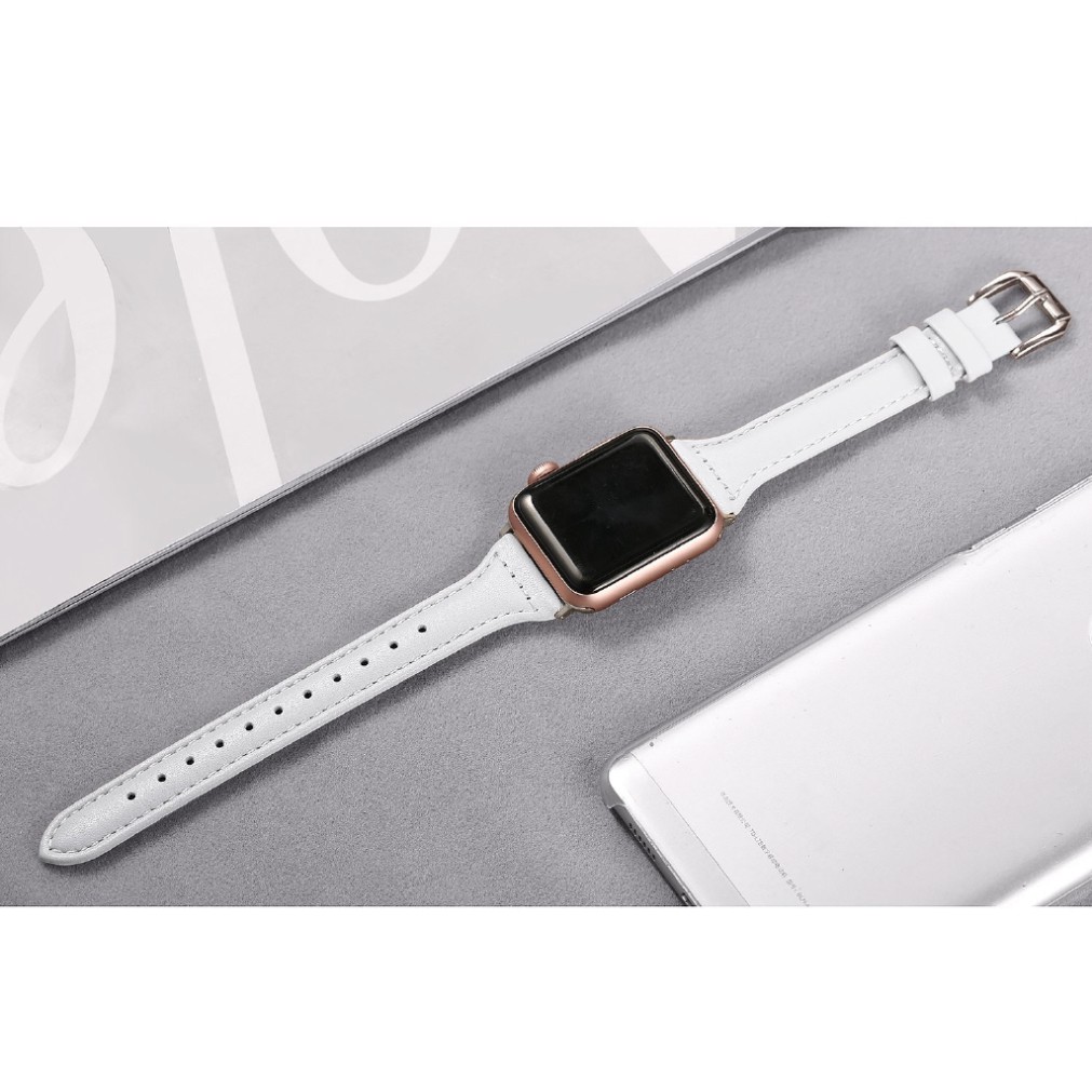 Sale 69% Dây đeo đồng hồ dáng mảnh bằng da dành cho đồng hồ thông minh Apple Watch 38mm/40mm,  5 Giá gốc 203000đ- 20F5