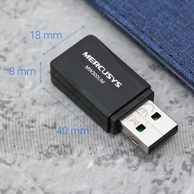 USB Wifi 300 Mbps Mercusys MW300UM Đen