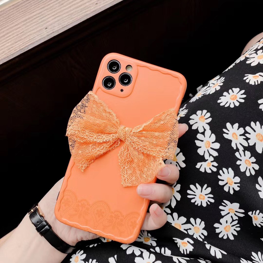 ốp điện thoại Họa Tiết Ren Đính Nơ Dễ Thương Cho Iphone 7 8plus X Xr Xsmax 11 Pro Promax | BigBuy360 - bigbuy360.vn