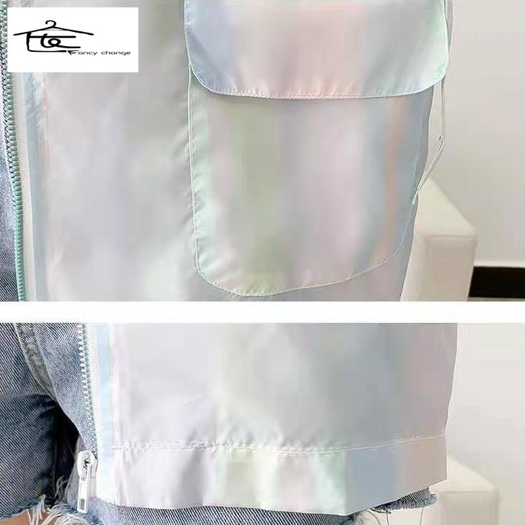 Hàng Có Sẵn Bán Chạy~Áo Khoác Chống Nắng Dáng Rộng Bằng Lụa Màu Gradient Phong Cách Nhật Bản Dễ Phối Đồ Thời Trang Mùa Hè Cho Nữ Sinh