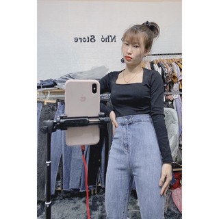 áo thun tay dài cổ vuông
