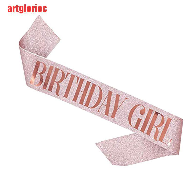 Băng Đeo Chéo Vải Satin In Chữ Birthday Queen / Girl 21 Dành Cho Tiệc Sinh Nhật