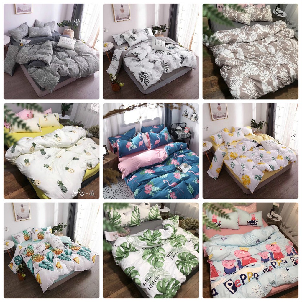 Bộ vỏ chăn ga gối cotton đũi cao cấp tổng hợp ( được chọn mẫu )