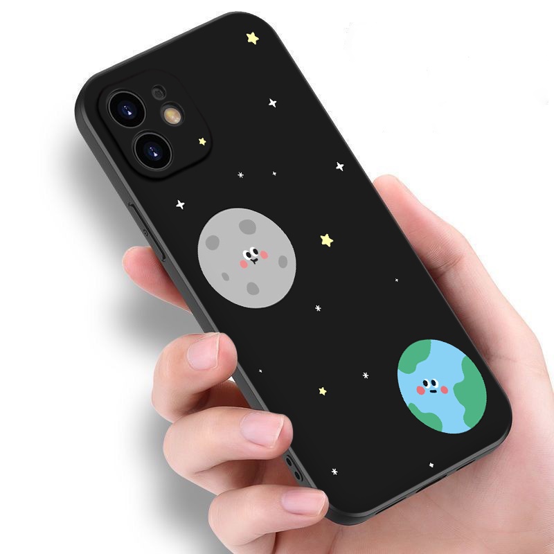 Ốp iphone - Ốp lưng iphone cạnh vuông bảo vệ camera hành tinh hoạt hình dành cho ip 6 đến 14promax - ng315