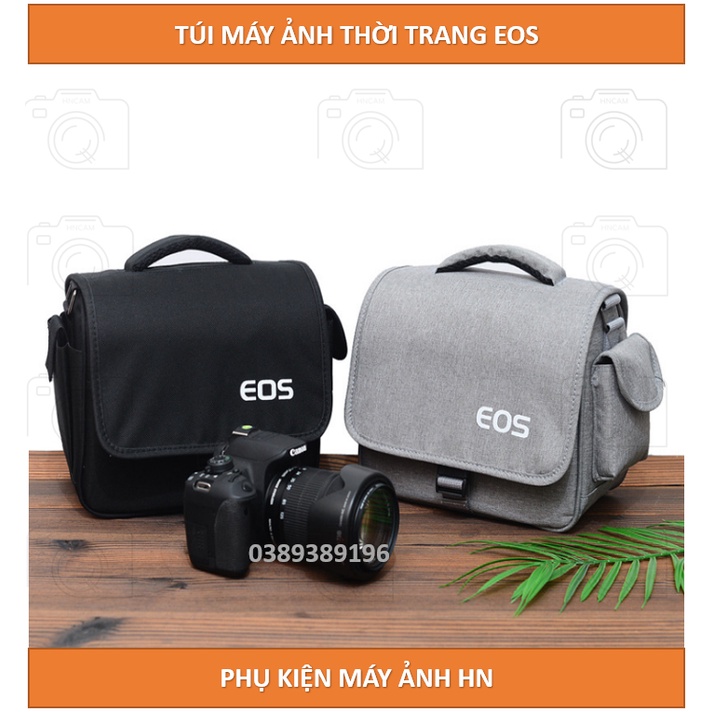 Túi máy ảnh thời trang EOS chống nước nhẹ, tặng kèm bọc chống mưa