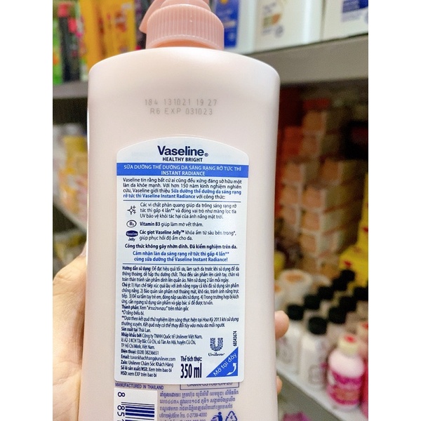 Sữa dưỡng thể vaseline trắng da 350ml