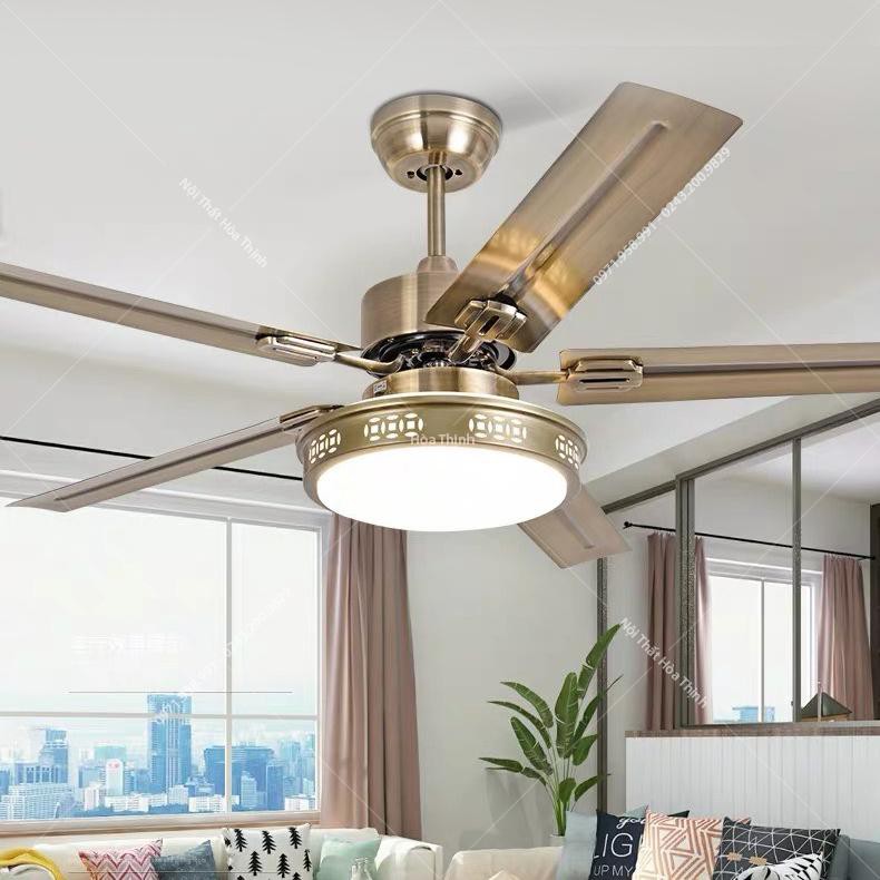 (Bảo hành 5 năm) Quạt trần đèn led cánh thép, động cơ đồng, đảo 2 chiều , 3 chế độ, HT-506R | BigBuy360 - bigbuy360.vn