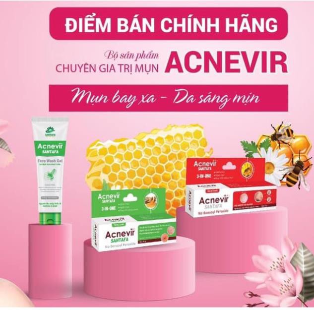 Kem mụn Acnevir Santafa xanh- Hỗ trợ trị mụn hiệu quả (Tuýp 10gr)