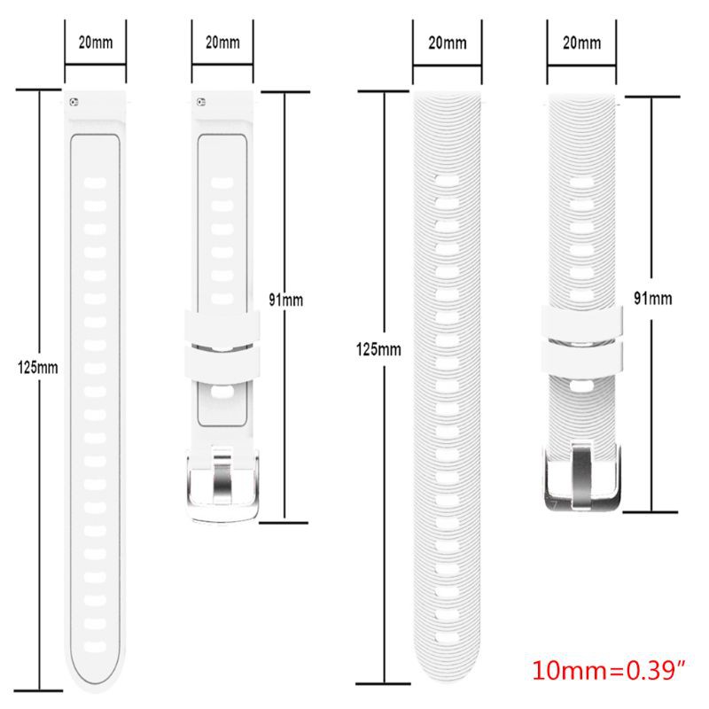 Dây Đeo Silicon 20mm Cho Đồng Hồ Thông Minh Garmin Forerunner 245 245m 645 Huawei 2