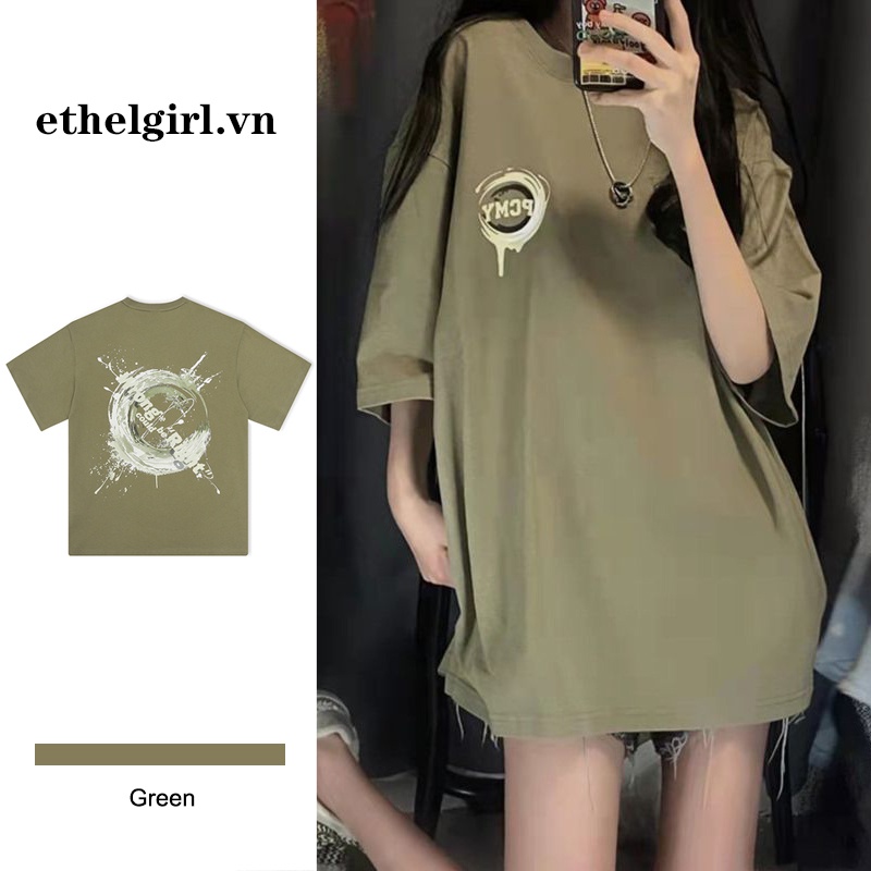 Áo Thun Nữ Ngắn Tay Màu Sắc Retro