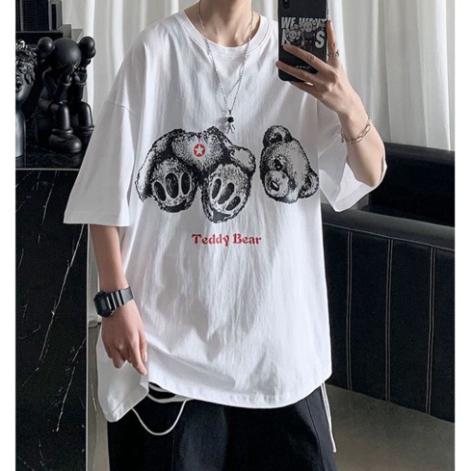 ÁO THUN, ÁO PHÔNG TAY LỠ UNISEX FORM RỘNG OVERSIZE ANIME GẤU BEAR M559 KL SHOP HP SHOP HOAIANSHOP