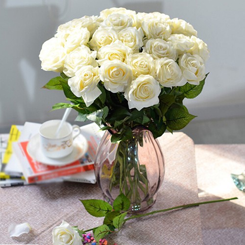 1 bông hoa hồng giả bằng lụa để trang trí tiệc cưới, nội thất