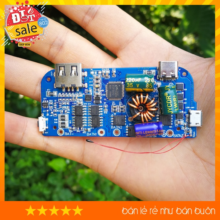 Mạch sạc dự phòng EDP3010 hỗ trợ sạc nhanh PD2.0 QC3.0 - GIẢI PHÁP SẠC PIN 3S QUA USB TYPE C