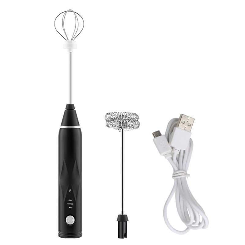 kiss Mini USB Handheld Egg Beater w/ Spirial Stirring Rod Bubbles Stirring Rod for Sauce Dressing Mayonnaise Soup