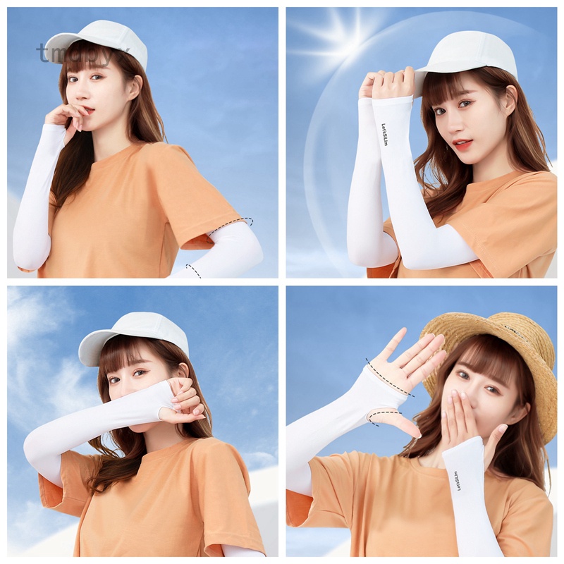 Tmdbyx Găng Cánh Tay Làm Mát Chống Tia Uv Có Lỗ Đeo Ngón Tay Cái Cho Hoạt Động Thể Thao Ngoài Trời