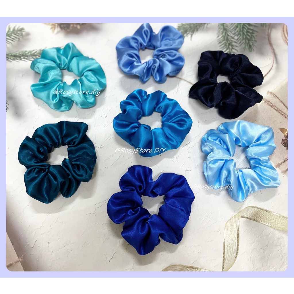 [Ảnh thật]CỘT TÓC VẢI SCRUNCHIES LỤA SATIN TÔNG XANH BIỂN SANG TRỌNG-THỜI TRANG HÀN QUỐC NỮ PHỤ KIỆN GIÁ RẺ ĐẸP