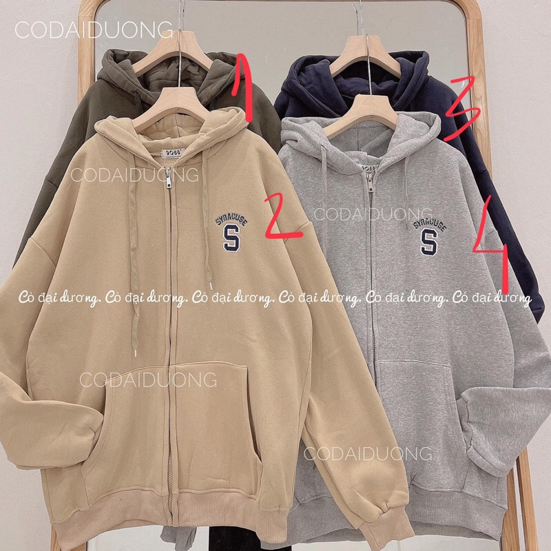 áo khoác nỉ chữ S kéo khoá