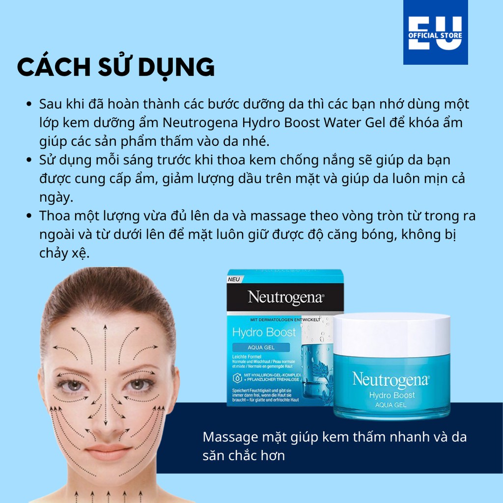 [Loại 50ml] Kem Dưỡng Ẩm Cấp Nước NEUTROGENA Hydro Boost Aqua Cream/ Aqua Gel