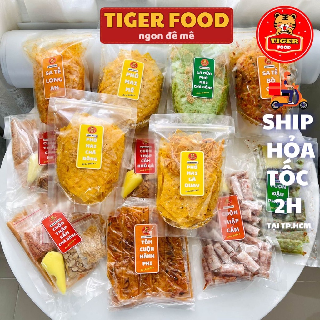 Bánh Tráng 14 vị SIÊU NGON 💖TIGER FOOD💖 Bánh tráng bơ -Phô mai - Sa tế - Cuộn thập cẩm -Lá dứa - Ăn là ghiền