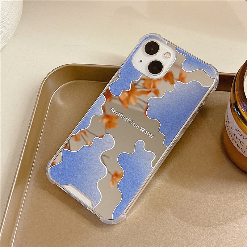 Ốp lưng iphone Ốp Điện Thoại Tráng Gương Màu Xanh Dương Gradient Cho Iphone 11 promax 6 6S plus 7 7plus 8 8plus x xr xs 11 12 13 pro max 7plus 8plus x xr xs 11 12 13 pro max Dinuo case