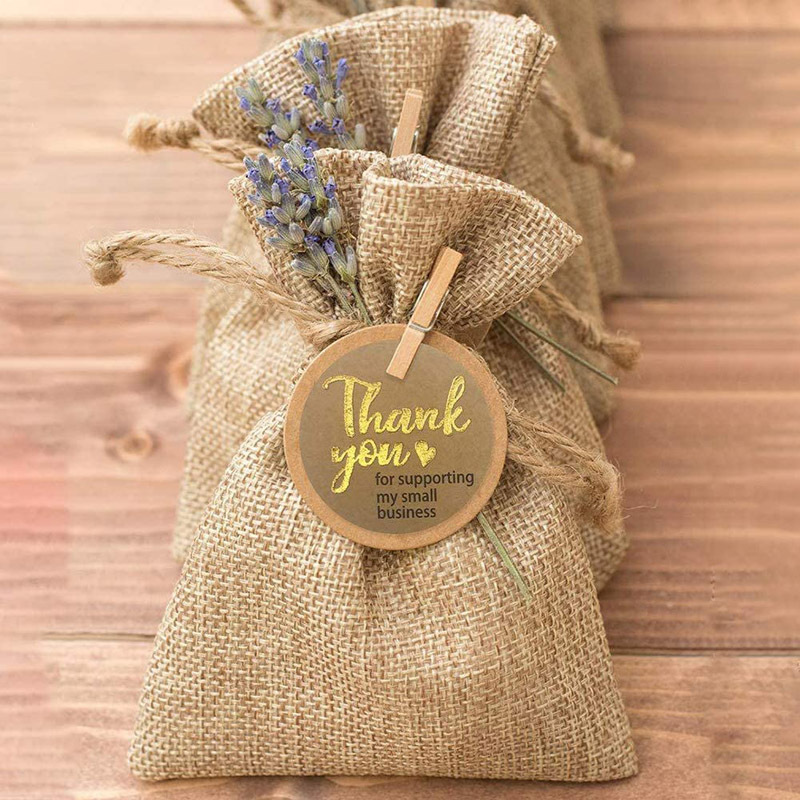Cuộn 500 miếng dán in chữ Thank you đơn giản thời trang kích thước 2.5cm dùng trang trí