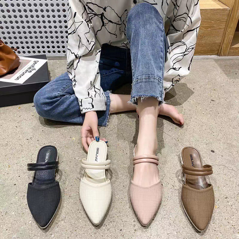Giày Búp Bê Sục Nữ Có Quai Hậu Chất Nhựa Chống Nước Thích Hợp Đi Mưa Không Trơn Trượt