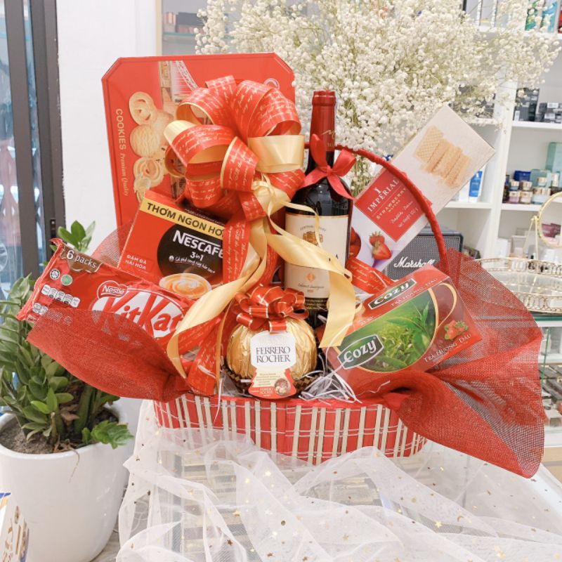 Giỏ quà mây 4 màu hàng cao cấp
