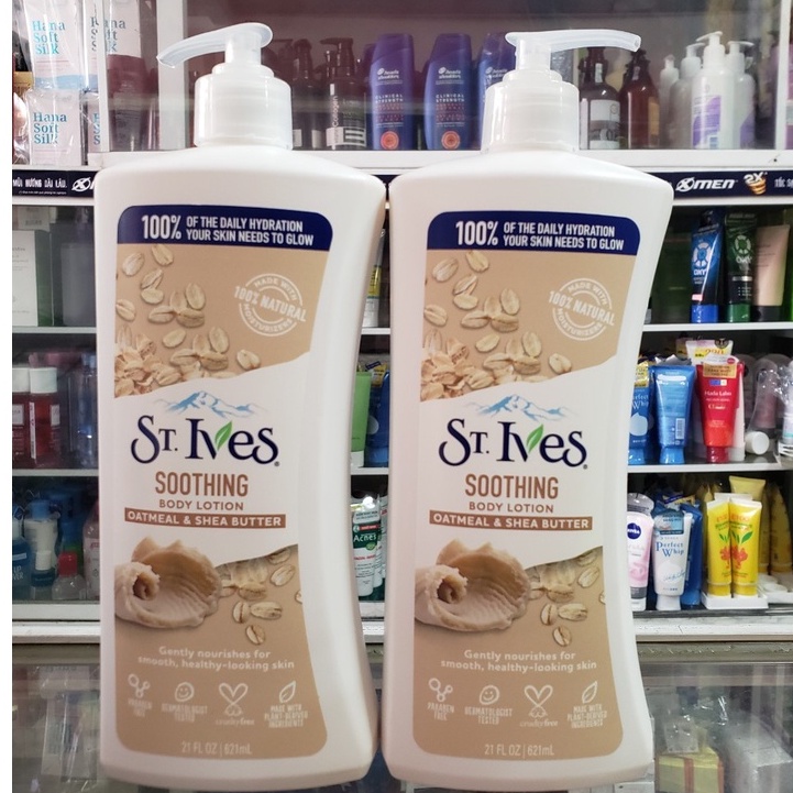 Sữa dưỡng thể ST.IVES Smoothing Yến Mạch và Bơ 621ml