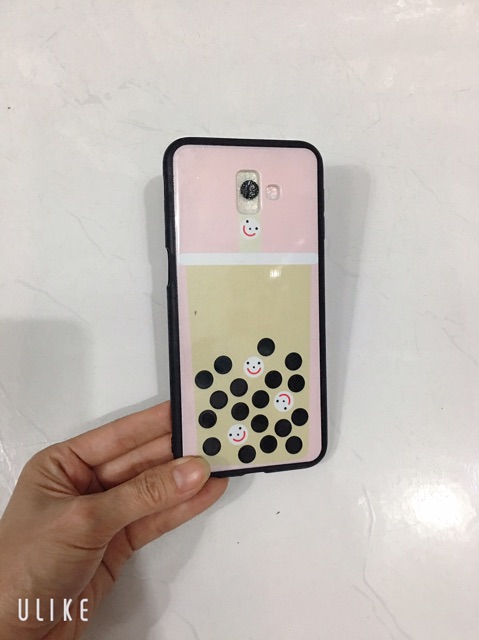 Ốp lưng sam sung J6+,J6 Plus hình hộp kem nền hồng
