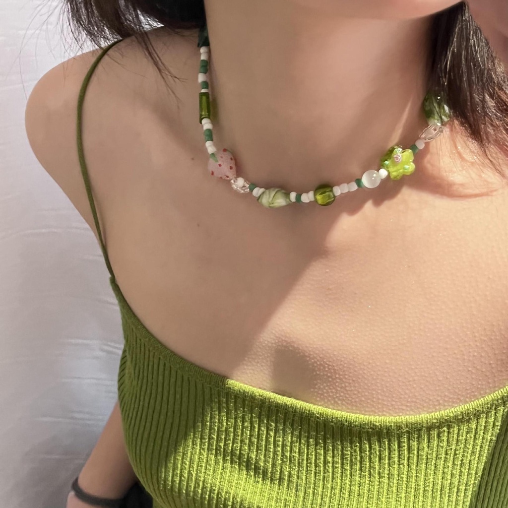 Vòng Cổ Chuỗi Hạt Nhiều Màu Phong Cách Ngọt Ngào