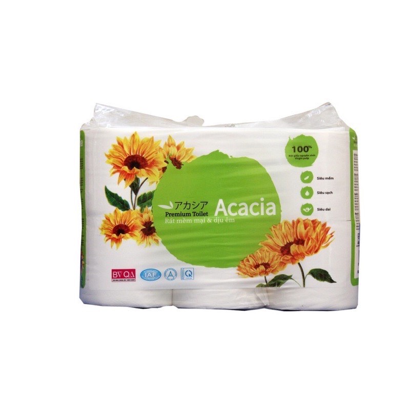 giấy vệ sinh acacia không lõi bịch 6 cuộn