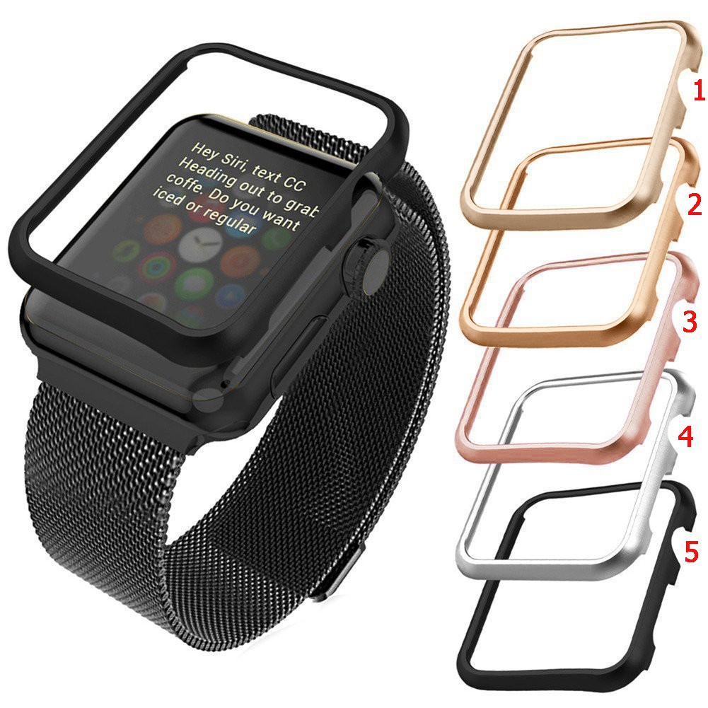 Ốp hợp kim nhôm cho đồng hồ thông minh Apple Watch series SE 6 5 4 3 2 1 38 mm 42 mm 40 mm 44 mm Series 7 41mm 45mm