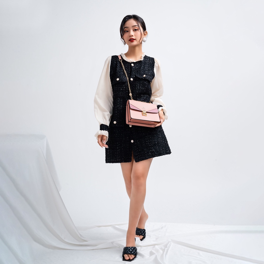 Túi nữ Yuumy YN91 khóa trang trí phối dây xích cao cấp
