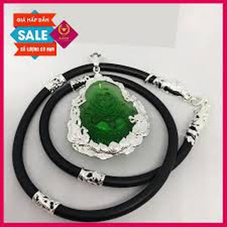 Vòng Cổ Dây Chuyền Cao Su Bọc Bạc Phong Thủy