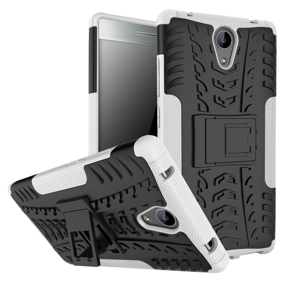 Ốp điện thoại nhựa TPU và PC chống sốc bảo vệ 2 lớp bảo vệ toàn diện có giá đỡ cho Lenovo Phab 2