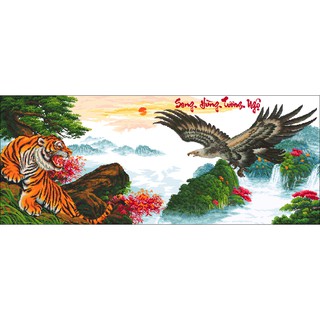 Tranh Thêu Chữ Thập Song Hùng Tương Ngộ
