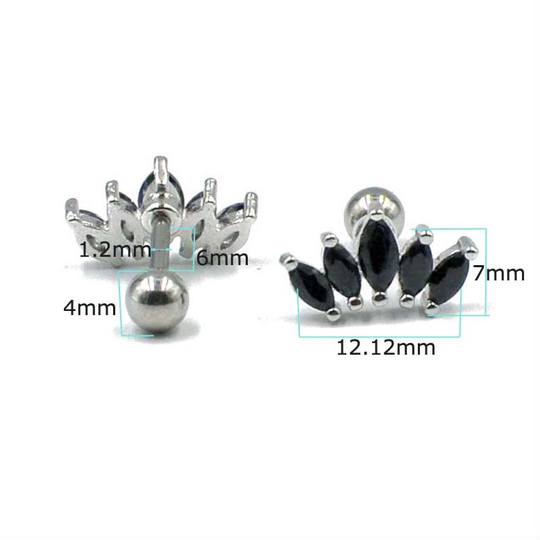 1 Khuyên Tai Hình Con Ngựa Đính Đá Zircon 16g