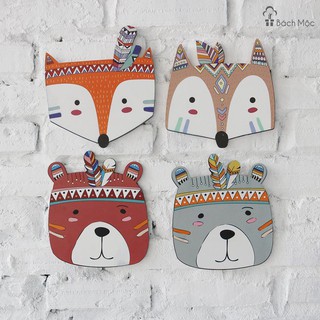 BỘ 4 ĐẦU THÚ DECOR HỌA TIẾT BOHO
