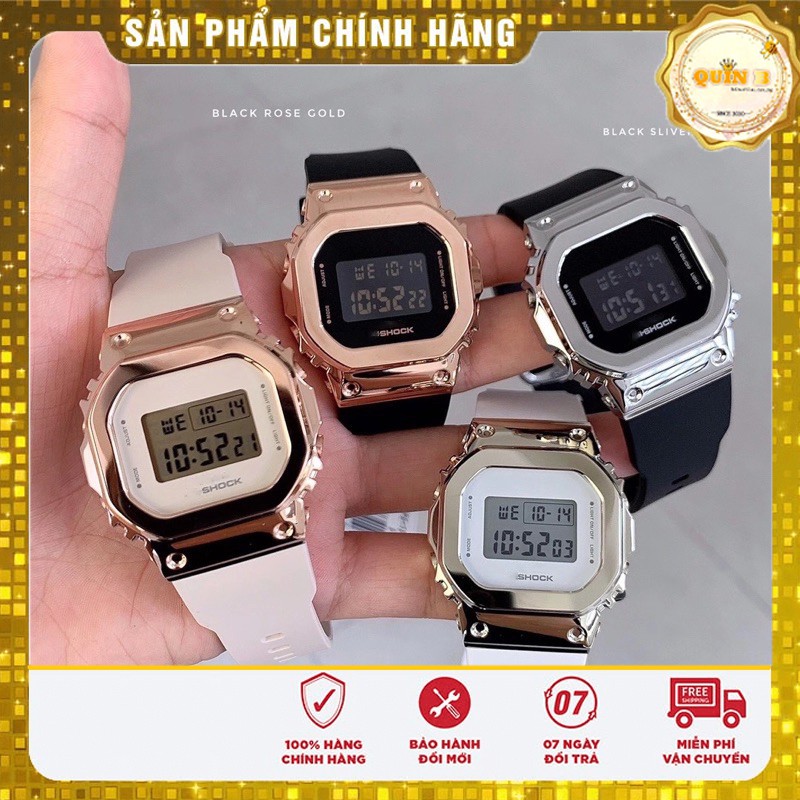 Đồng hồ điện tử unisex S5600 viền thép bóng loáng 5 màu dây silicon mềm cao cấp