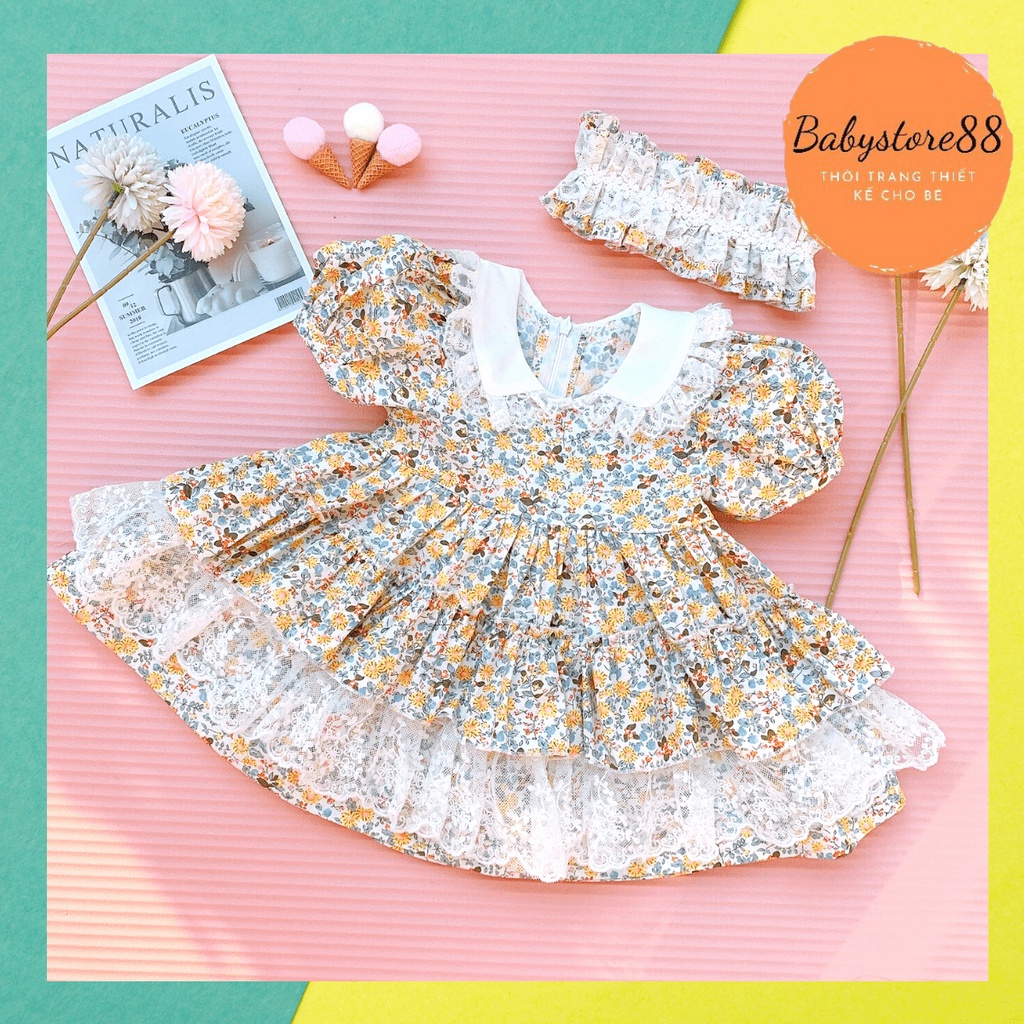 Váy lolita cho bé gái sơ sinh, 0,1,2,3,4,5,6,7,8 tuổi Babystore88, Đầm công chúa bé gái hàng thiết kế V11