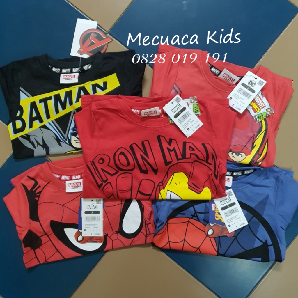 [3-12y] Áo cotton siêu anh hùng Marvel dài tay mặc nhà thu đông cho bé trai người nhện/người sắt/tia chớp/batman