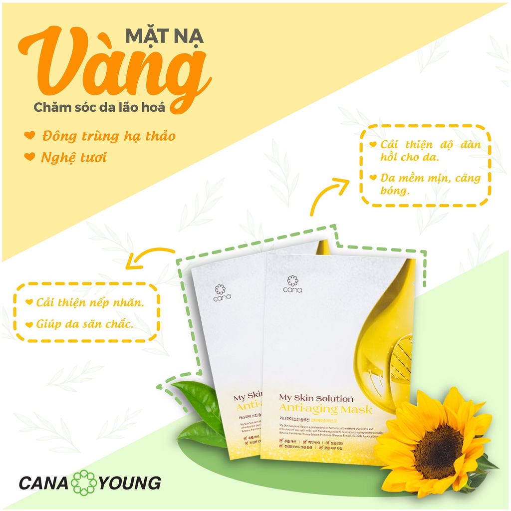 Mặt Nạ Giấy Chăm Sóc Da Toàn Diện Giúp Dưỡng Trắng, Cấp Ẩm Từ 100% Thiên Nhiên Hàn Quốc Cana My Skin Solution | BigBuy360 - bigbuy360.vn