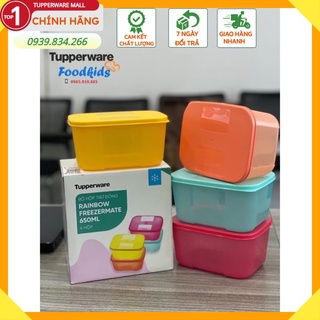 Tupperware💕Freeship💕Bộ 4 hộp trữ đông freezermate rainbow